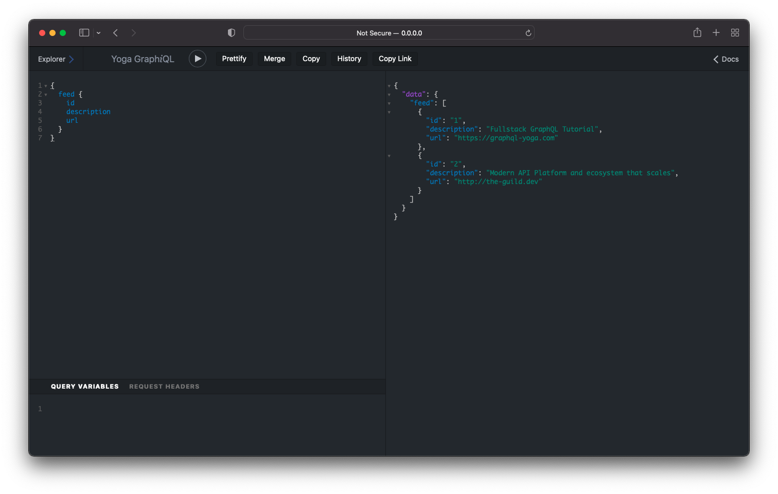 another Query root type field called feed